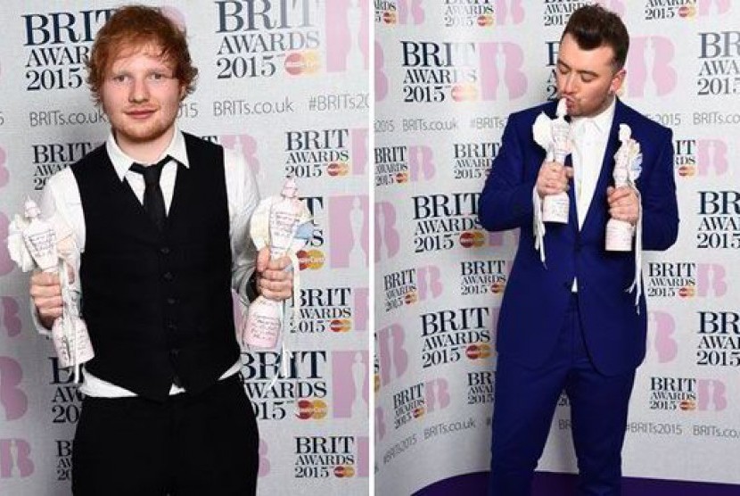 Ed Sheeran dan Sam Smith memenangkan piala Brit Award 2015