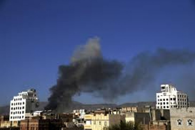 Efek serangan rudal scud milisi Houthi. (ilustrasi)
