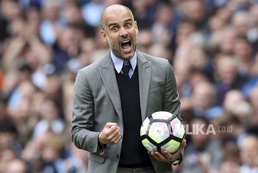 Pelatih Manchester City Pep Guardiola.