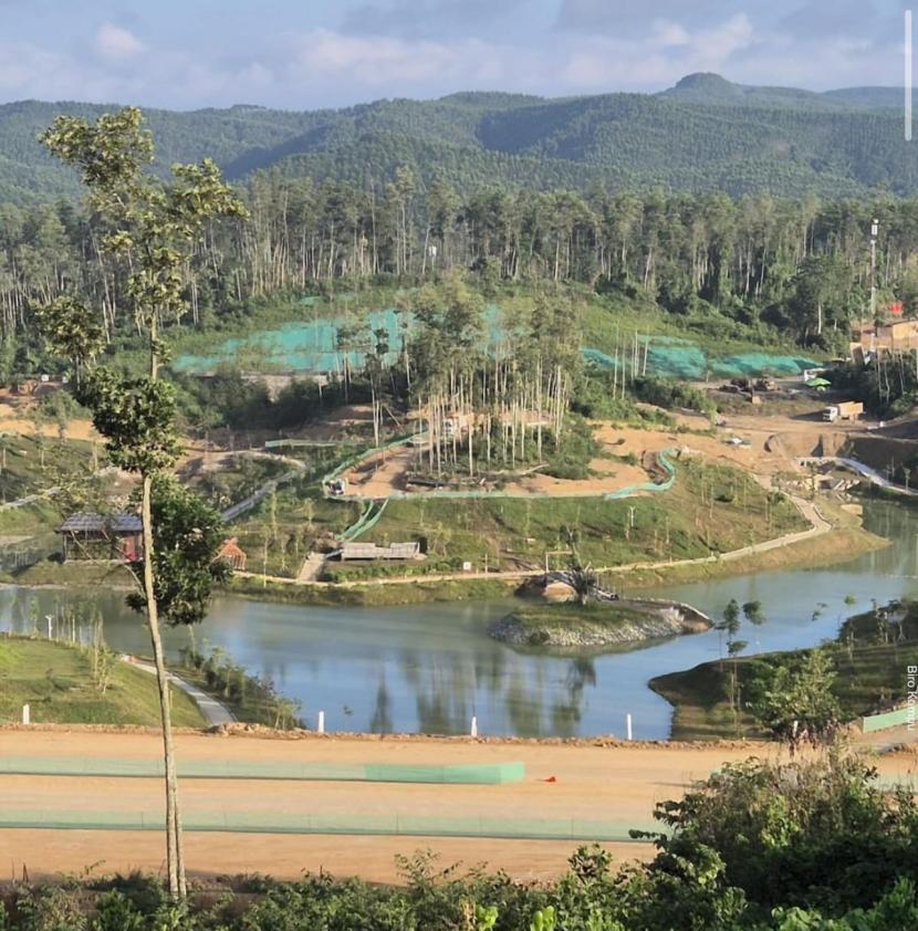 Suasana embung di IKN Nusantara.