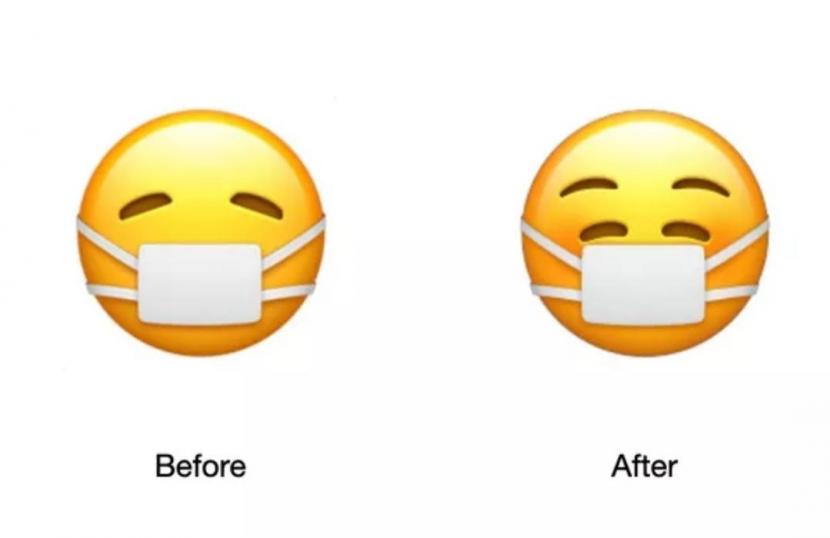 Emoji baru wajah masker dari Apple.