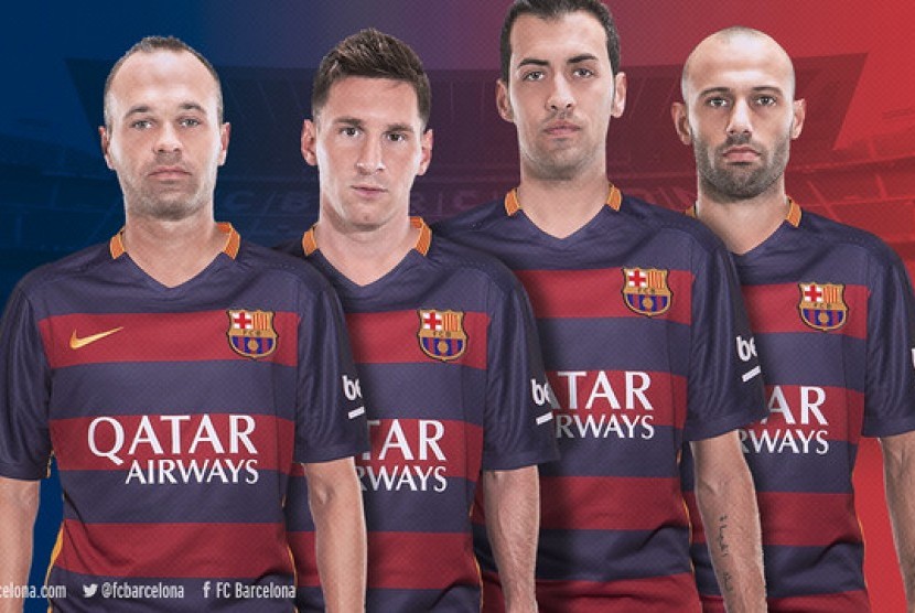 Empat kapten Barcelona musim 2015/16.