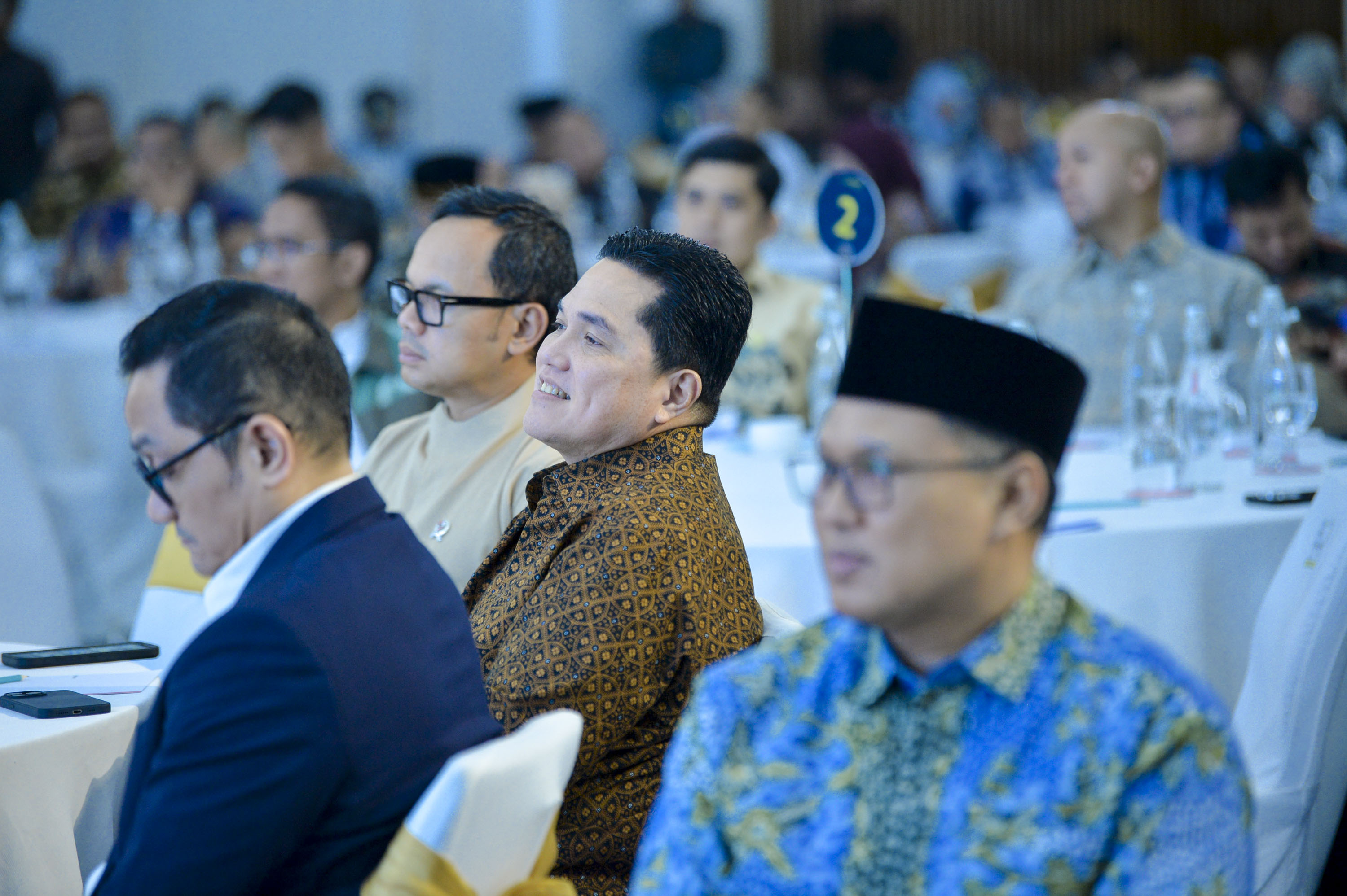 Erick Thohir saat menghadiri acara Islamic Sharia Forum (ISF) 2025 di Hotel Le Meridien, Jakarta, Senin (26/5/2025).