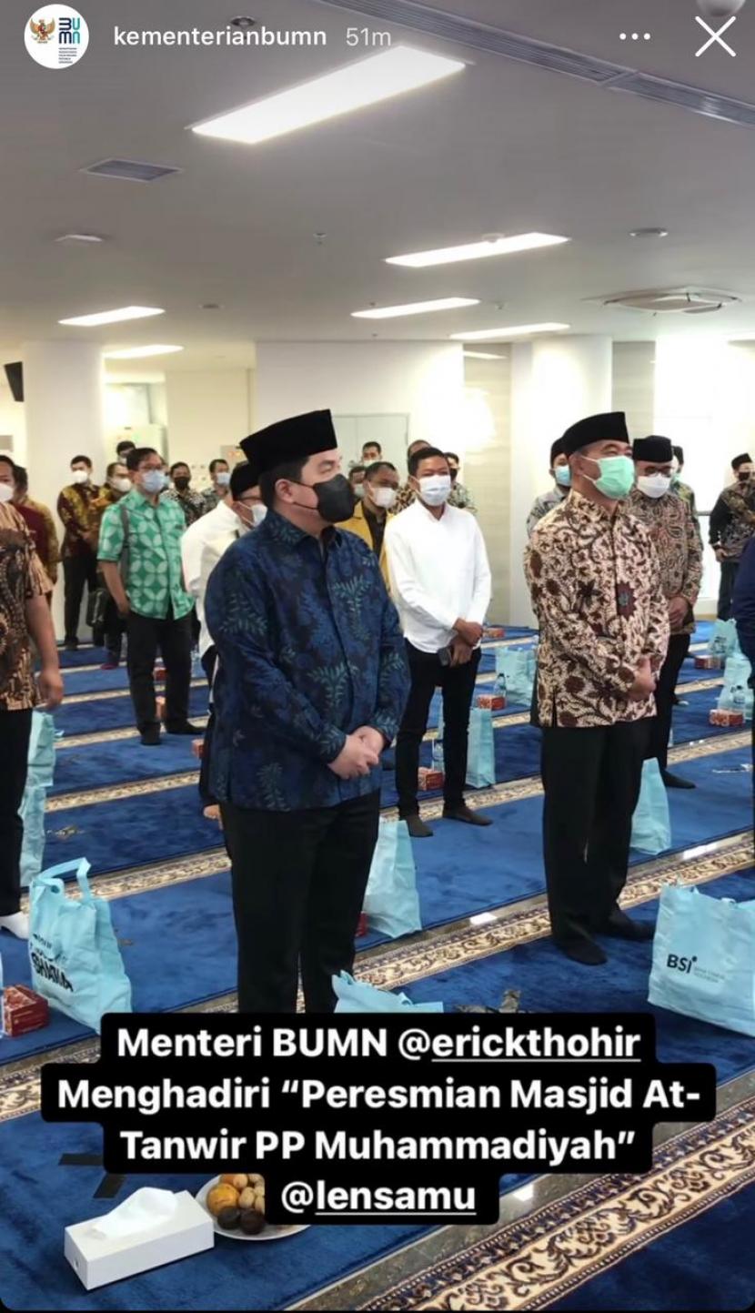 Erick Tohir hadiri peresmian Masjid At-Tanwir PP Muhammadiyah