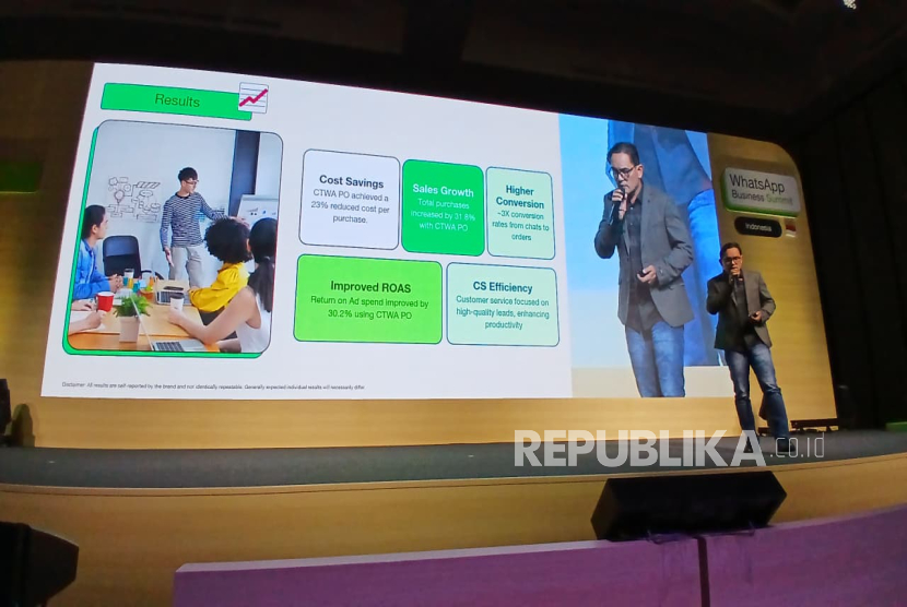 Ethos berbagi strategi dan best practice dalam penggunaan fitur-fitur inovatif Meta di acara Meta WhatsApp Business Summit 2nd Half 2025.
