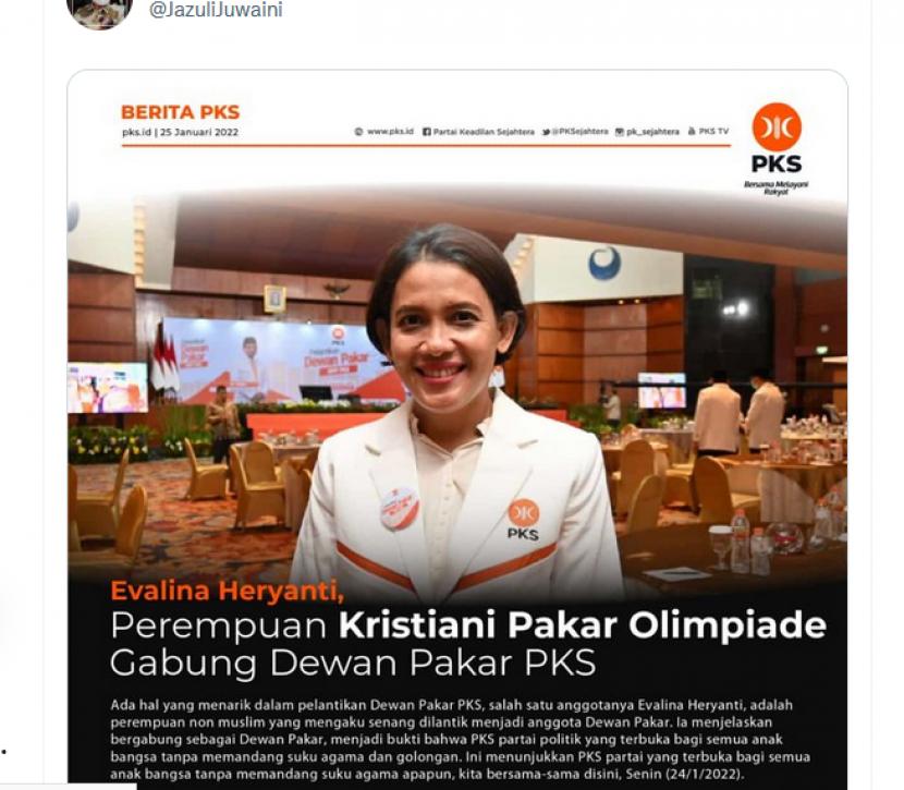 Evalina Heryanti, Dewan Pakar PKS.