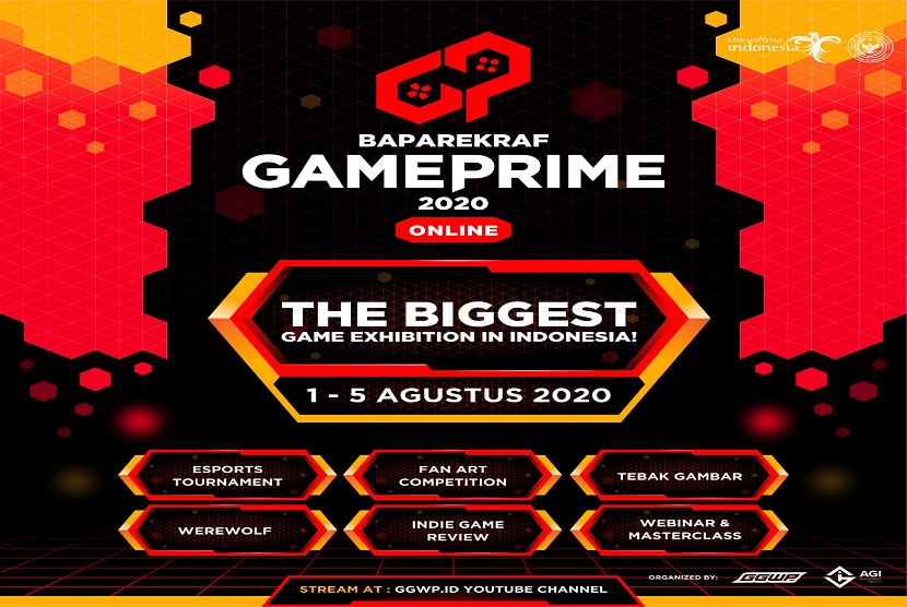 Event industri gim terbesar di Indonesia bertajuk Baparekraf Game Prime 2020 Online akan berlangsung pada tanggal 1 hingga 5 Agustus 2020 mendatang. Hadir dengan tajuk baru, event Baparekraf Game Prime 2020 Online juga akan mengusung konsep pelaksanaan yang baru, yaitu penonton bisa menyaksikan secara langsung melalui penayangan online.