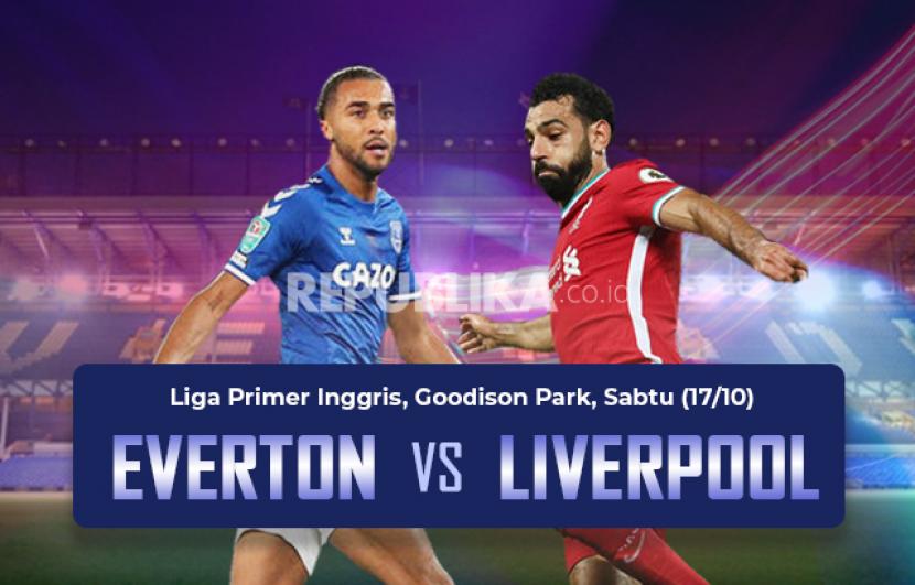 Everton vs Liverpool, laga derby Merseyside yang mempertemukan dua penyerang tajam Dominic Calvert-Lewin (kiri) dan Mohamed Salah.