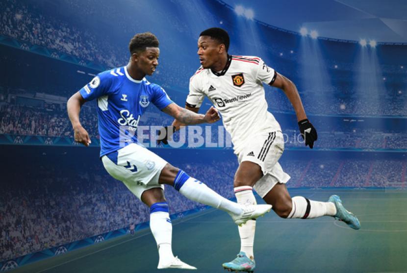 Everton vs Manchester United, adu tajam Demarai Gray dan Anthony Martial.