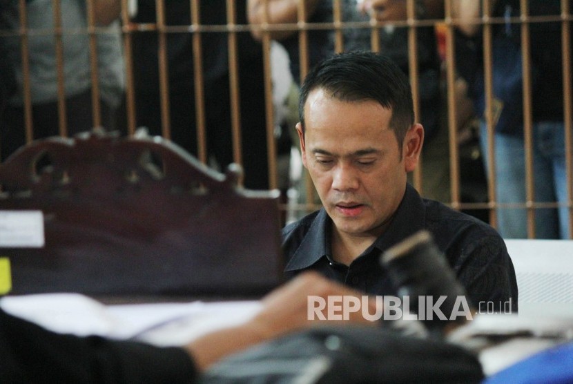 Fahmi Darmawansyah, terdakwa kasus suap kepada mantan Kalapas Sukamiskin Wahid Husen.
