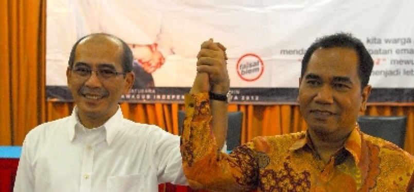 Faisal Basri (kiri) dan Biem Benjamin (kanan) akan maju sebagai calon gubernur DKI dari jalur independen pada Pemilukada DKI 2012. 