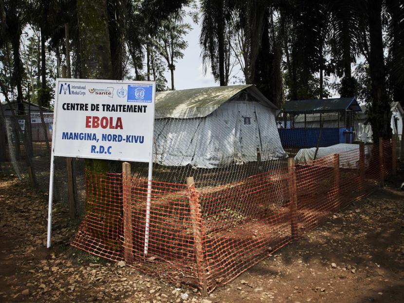 Fasilitas isolasi bagi pengobatan Ebola di Mangin, Provinsi Kivu Utara, Kongo, (1/9/2019). Di Juni 2020, Kongo kembali melaporkan kasus Ebola yang merenggut nyawa warganya. 