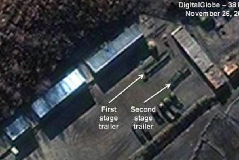 Fasilitas peluncuran roket Korea Utara berdasar hasil citra satelit DigitalGlobe