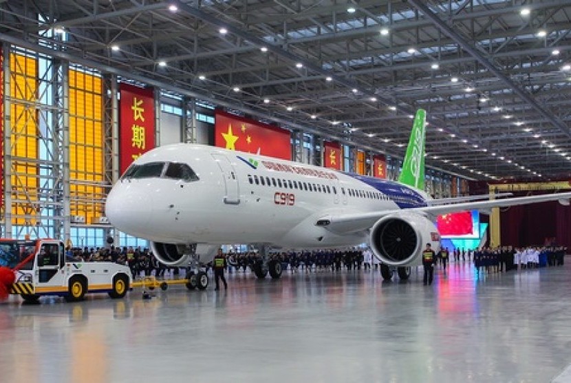 Fasilitas produksi pesawat terbang milik perusahaan dirgantara Cina,  Commercial Aircraft Corporation of China Ltd. (Comac).