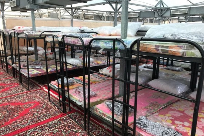 Fasilitas tempat tidur susun yang akan diujicobakan kepada jamaah haji asal Asia Selatan.