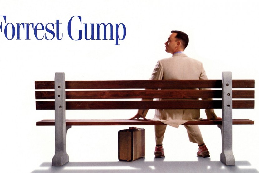 Poster film Forrest Gump yang dibintangi Tom Hanks.