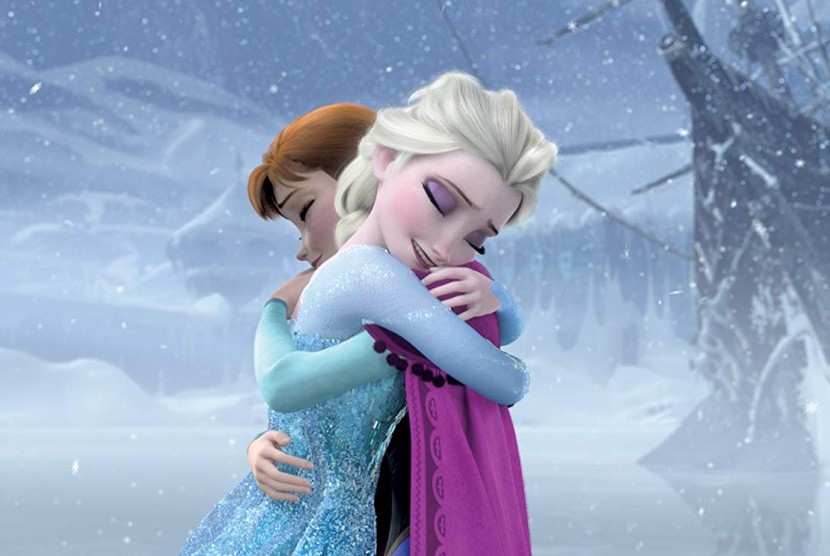 Salah satu adegan dlam film Frozen. Pengisi suara Anna minta maaf kepada para orang tua karena terus-menerus menonton film Frozen. (iustrasi)