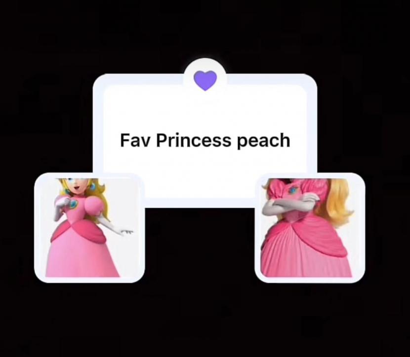 Filter karakter Princess Peach di Tiktok.