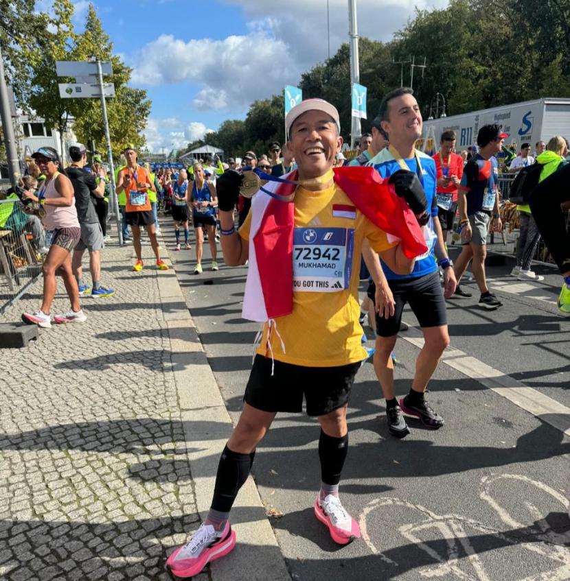 Finisher Berlin Marathon 2024 asal Indonesia Mukhamad Misbakhun. 