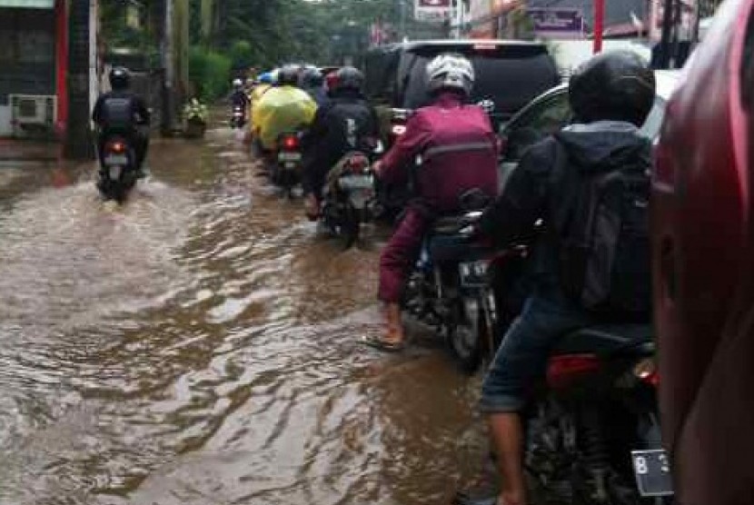 Floodwater in Kemang, Jakarta