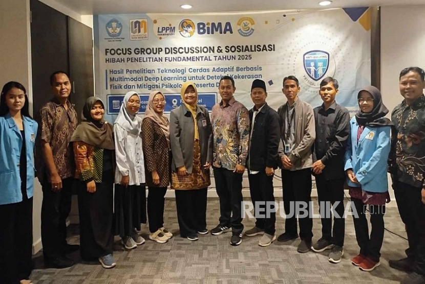 Focus group discussion (FGD) yang mempresentasikan aplikasi pendeteksi kekerasan fisik yang dikembangkan tim dosen Universitas Nusa Mandiri (UNM) di Depok, 9-10 September 2025.
