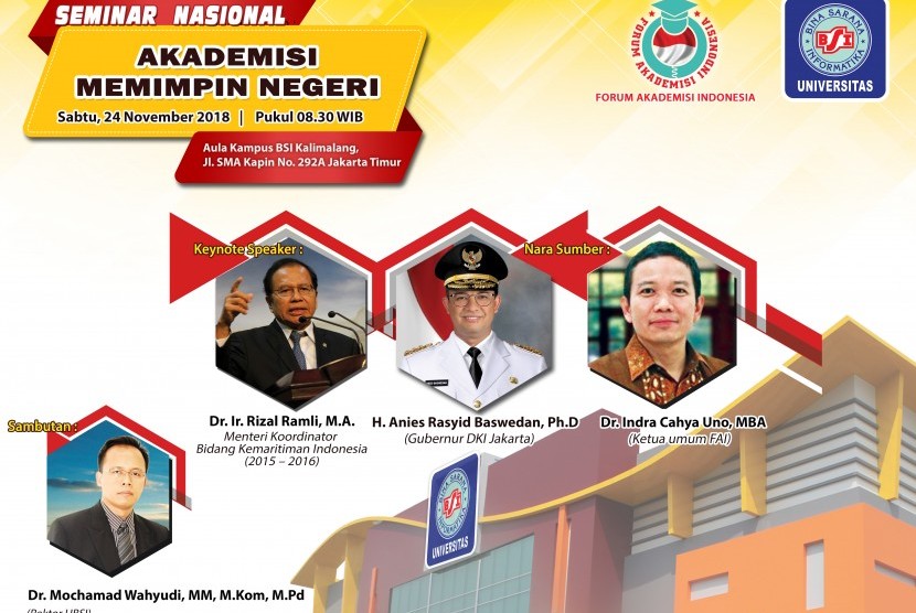 Forum Akademisi Indonesia (FAI) akan menggelar seminar nasional dalam rangka menyambut Hari Pahlawan. 