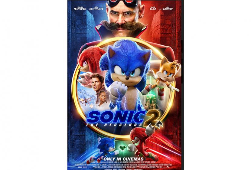 Poster film Sonic the Hedgehog 2. Sekuel Sonic merajai box office AS di pekan awal debutnya.  