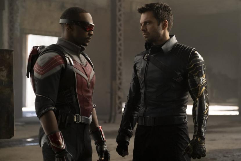 Foto adegan serial The Falcon and The Winter Soldier.