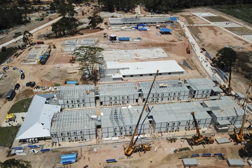 Foto  progres pembangunan rumah sakit khusus Corona (COVID-19) di Pulau Galang, Batam, Kepulauan Riau (ilustrasi)