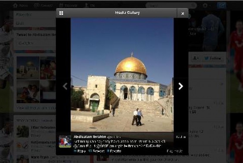 Foto Baitul Maqdis yang diunggah Abdissalam Abdulkadir Ibrahim di akun Twitternya.