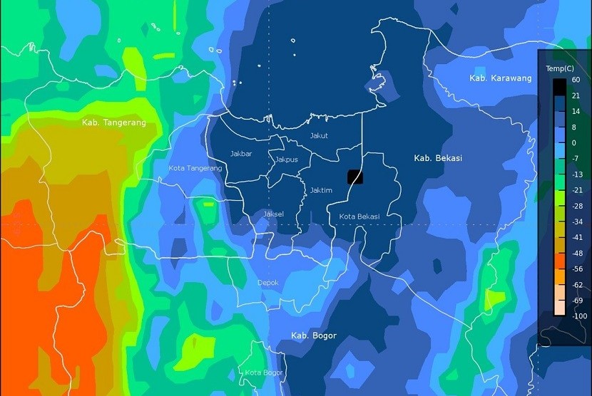 Foto citra kondisi cuaca wilayah Jabodetabek pada Jumat (4/11) dari satelit Himawari.