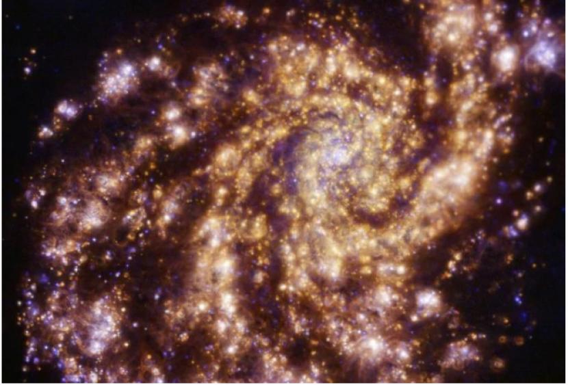 Foto galaksi NGC 4254 yang diambil dengan instrumen MUSE.