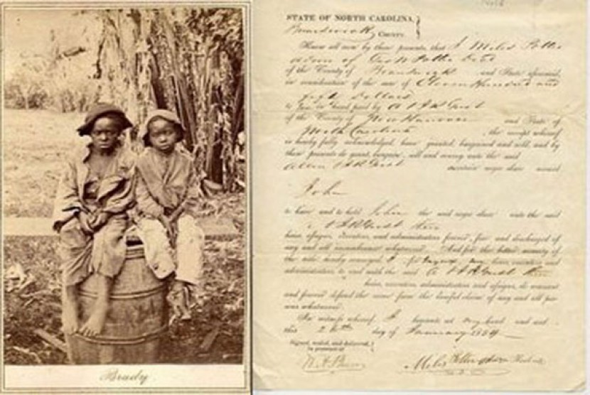 Foto kuno perbudakan di masa perang sipil di Amerika