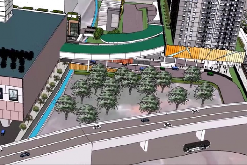 Foto maket Rencana pembangunan Terminal Metro Stater Depok. 