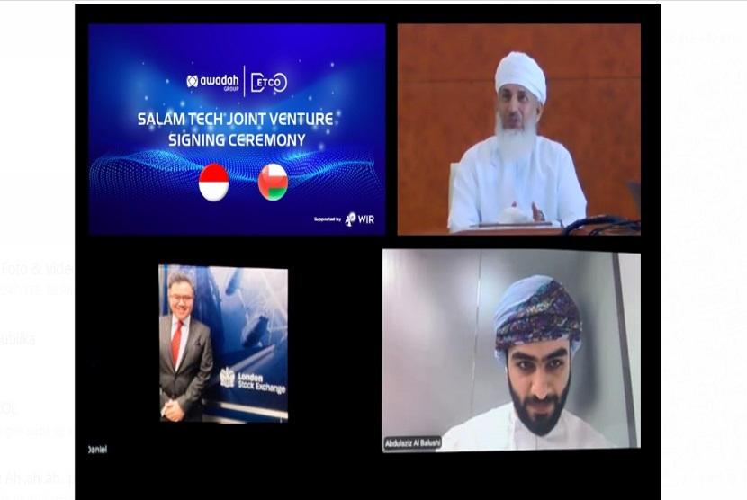 Foto proses penandatanganan kesepakatan joint venture antara PT Awadah Prima Investa dengan perusahaan teknologi ETCO dari Kesultanan Oman.