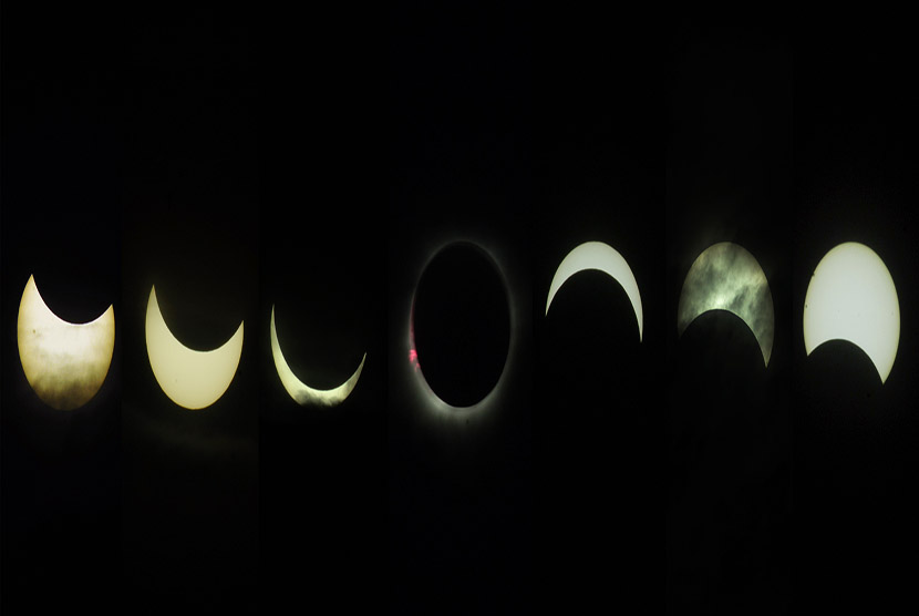Foto rangkaian proses Gerhana Matahari Total (GMT) 