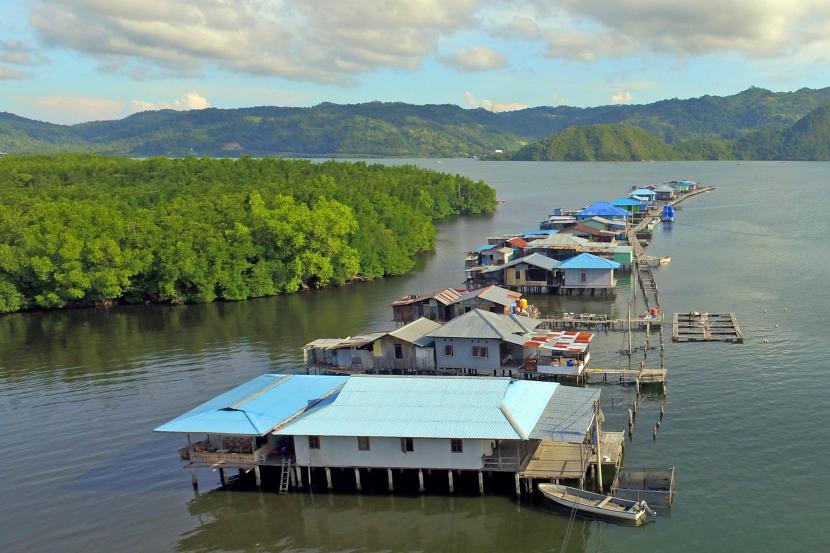 Foto udara suasana Kampung Enggros di Papua (Foto: ilustrasi)