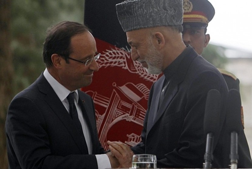 Francois Hollande dan Presiden Afghanistan, Hamid Karzai