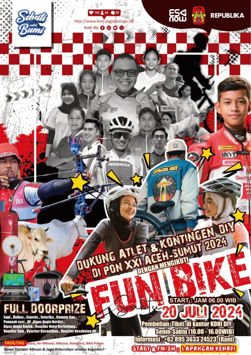 Fun Bike Sehati untuk Bumi yang digelar Republika bersama KONI DIY,  pada 20 Juli 2024 mendatang.