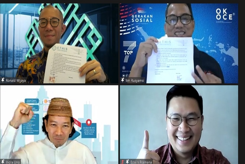 OK OCE Indonesia lakukan penandatanganan nota kesepahaman (MoU) dengan lembaga Fintech P2P Lending Ethis Indonesia.