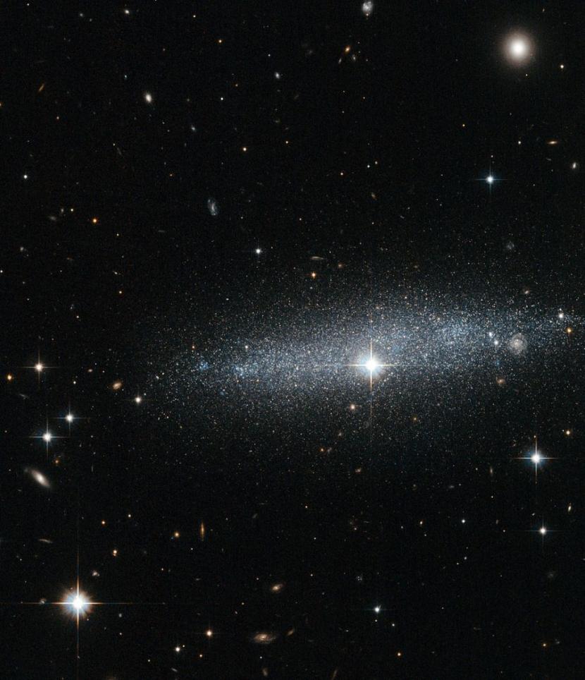 Galaksi ESO 318-13 yang mungil adalah galaksi kerdil tak beraturan berbentuk oval yang kira-kira satu persen massa Bima Sakti.