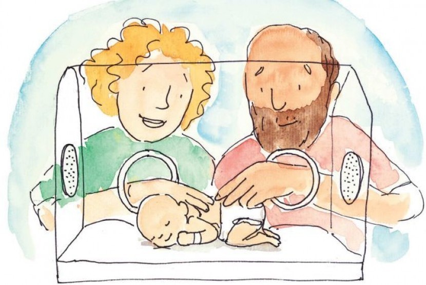 Gambar dari buku ‘Kisah Menakjubkan tentang Bagaimana Bayi Dilahirkan’ menjelaskan tentang kelahiran premature.
