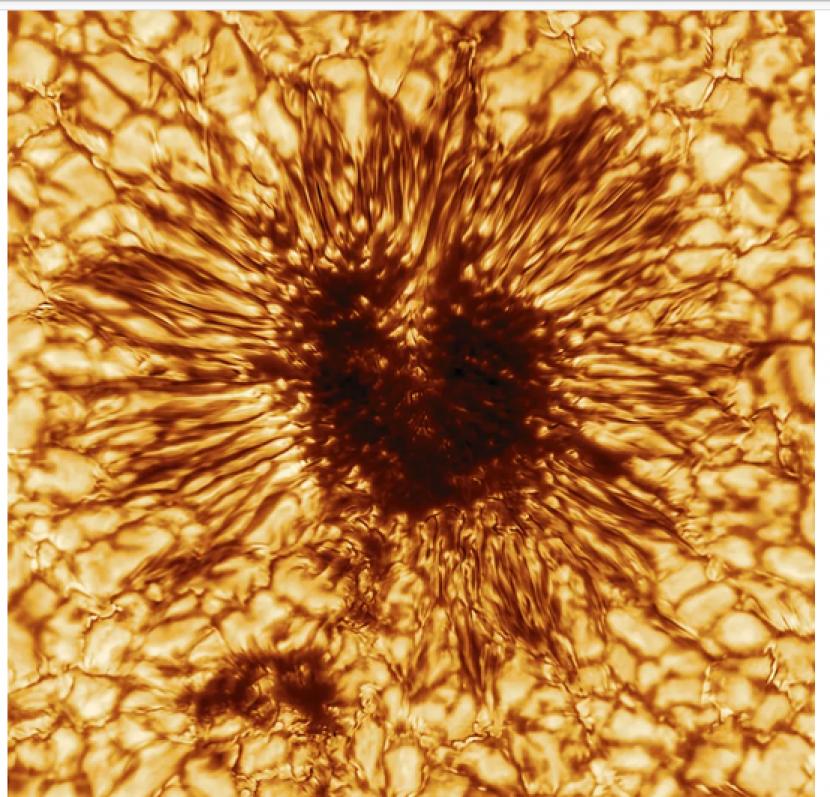 Gambar detail bintik matahari.