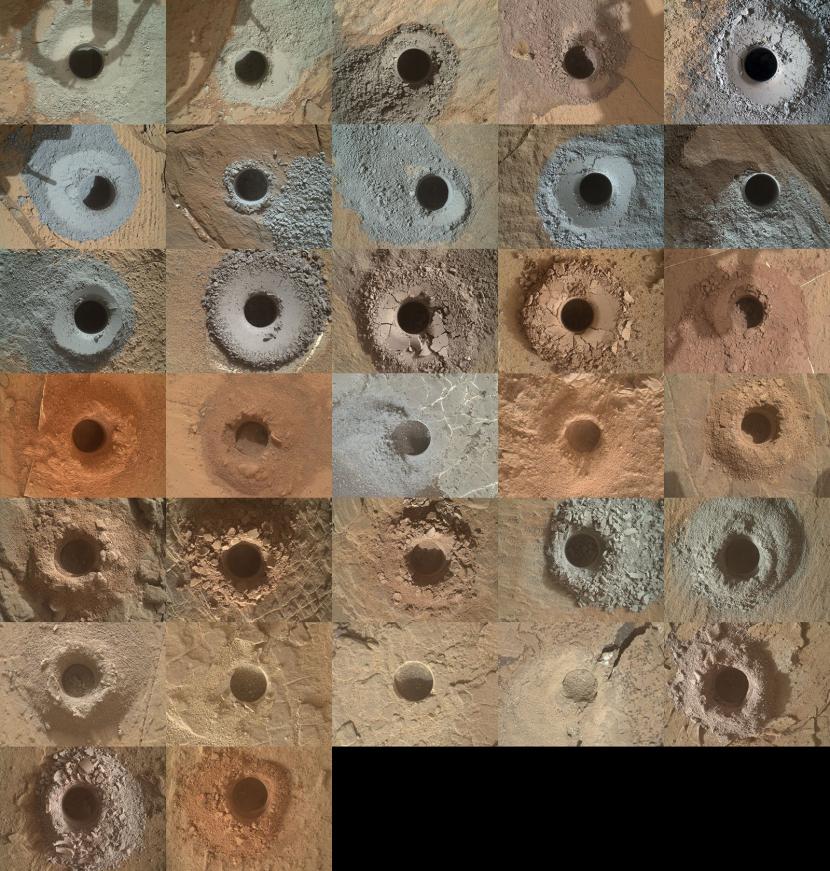 Rover Curiosity Ambil Gambar Panorama Menakjubkan di Mars. Gambar sampel batuan di Mars yang dikumpulkan Rover Curiosity.