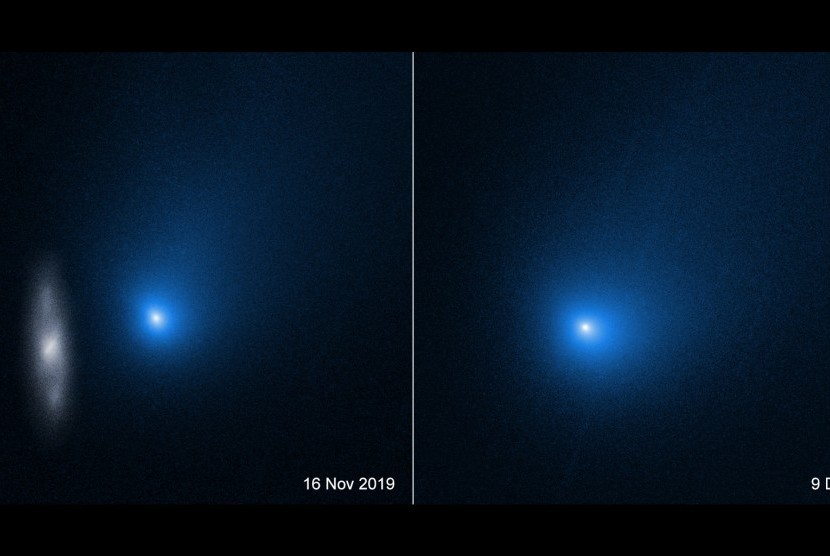 Gambar tangkapan layar komet Borisov yang mendekati tata surya.
