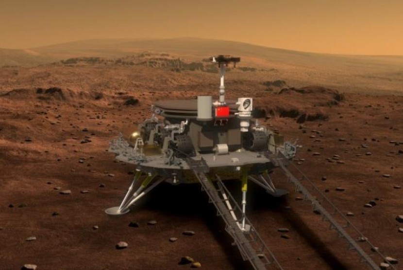 Gambaran konsep penjelajah Cina di Mars yang dirilis pada 23 Agustus 2016.