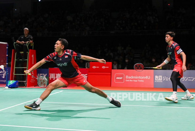 Ganda putra Indonesia Fajar Alfian/ Muhammad Rian Ardianto juara Kumamoto Masters 2024.