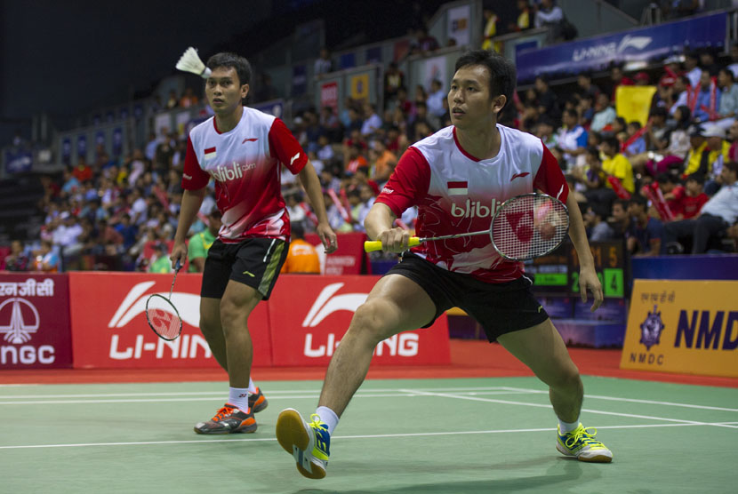 Ganda putra Indonesia, Hendra Setiawan (kanan) - Mohammad Ahsan 