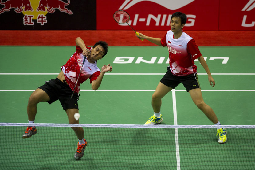 Ganda putra Indonesia, Mohammad Ahsan (kiri) - Hendra Setiawan (kanan) 