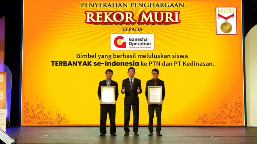 Ganesha Operation (GO) mendapat piagam Museum Rekor Dunia Indonesia (MURI) dengan kategori Lembaga Kursus dan Pelatihan dengan Kelulusan Siswa PTN dan PT Kedinasan Terbanyak se-Indonesia.